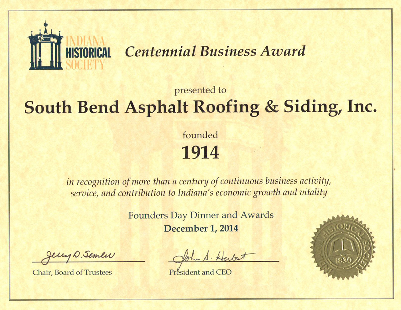 Centennial Business Award