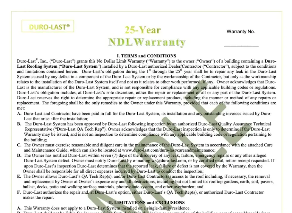 NDL Warranty